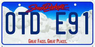 SD license plate 0TDE91