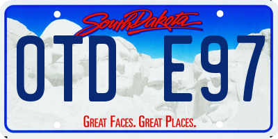 SD license plate 0TDE97