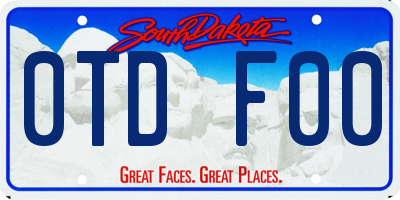 SD license plate 0TDF00