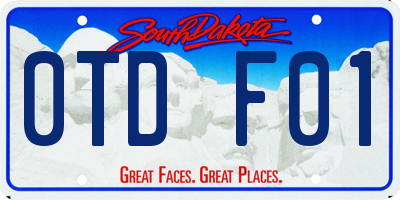 SD license plate 0TDF01