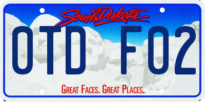 SD license plate 0TDF02