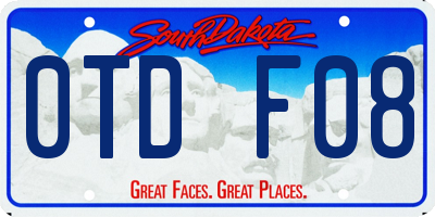 SD license plate 0TDF08