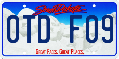 SD license plate 0TDF09