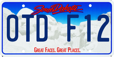 SD license plate 0TDF12