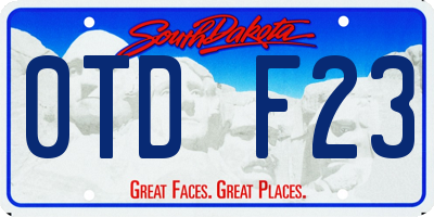 SD license plate 0TDF23