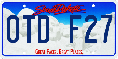 SD license plate 0TDF27