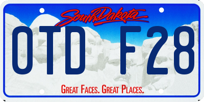 SD license plate 0TDF28