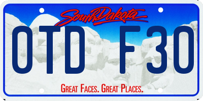 SD license plate 0TDF30