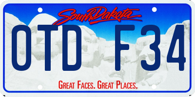 SD license plate 0TDF34