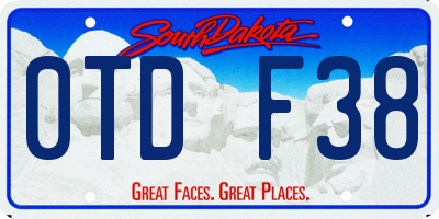 SD license plate 0TDF38