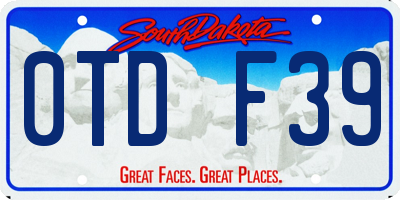 SD license plate 0TDF39