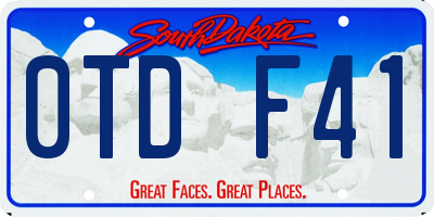 SD license plate 0TDF41
