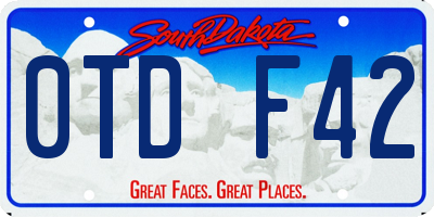 SD license plate 0TDF42