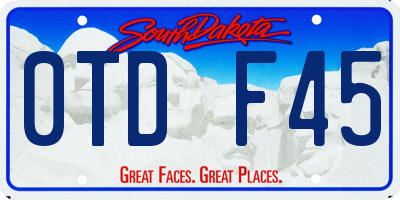 SD license plate 0TDF45