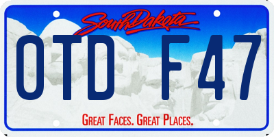 SD license plate 0TDF47