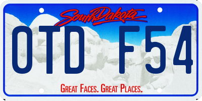 SD license plate 0TDF54