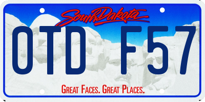 SD license plate 0TDF57