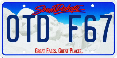SD license plate 0TDF67