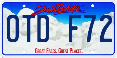 SD license plate 0TDF72