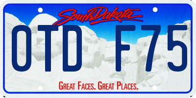 SD license plate 0TDF75