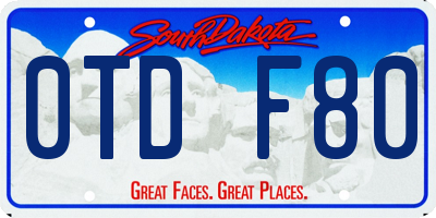 SD license plate 0TDF80