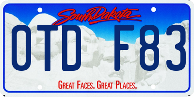 SD license plate 0TDF83