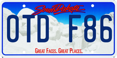 SD license plate 0TDF86