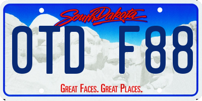SD license plate 0TDF88