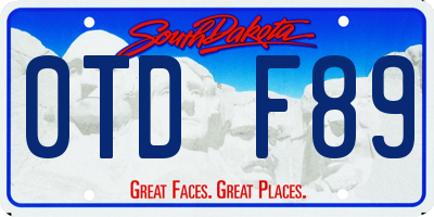 SD license plate 0TDF89