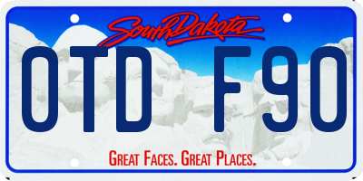 SD license plate 0TDF90