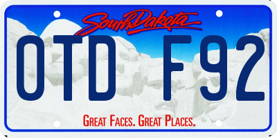 SD license plate 0TDF92
