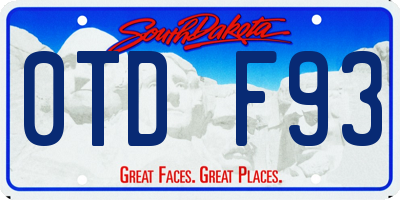 SD license plate 0TDF93