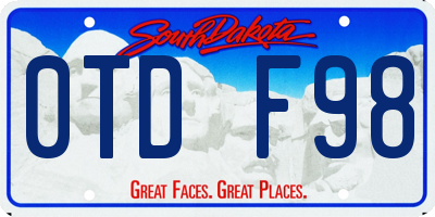 SD license plate 0TDF98