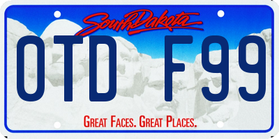 SD license plate 0TDF99