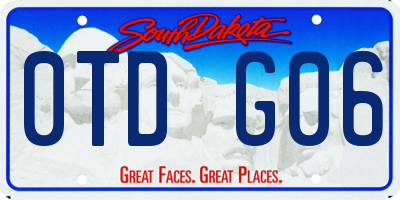 SD license plate 0TDG06