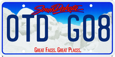 SD license plate 0TDG08
