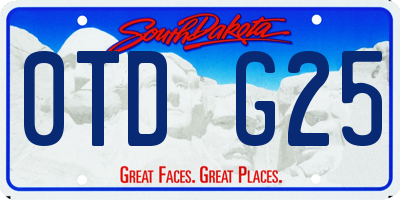 SD license plate 0TDG25