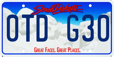 SD license plate 0TDG30