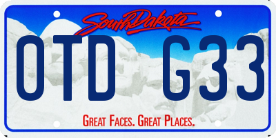 SD license plate 0TDG33