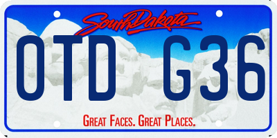 SD license plate 0TDG36