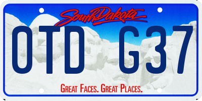 SD license plate 0TDG37
