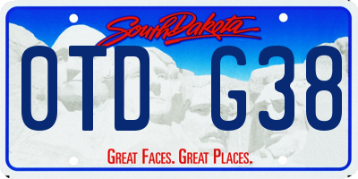 SD license plate 0TDG38