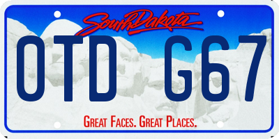 SD license plate 0TDG67