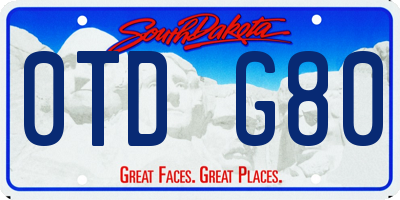 SD license plate 0TDG80