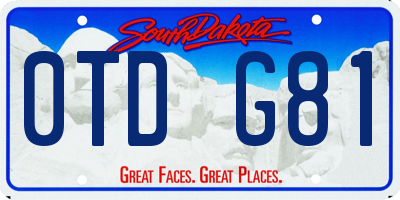 SD license plate 0TDG81