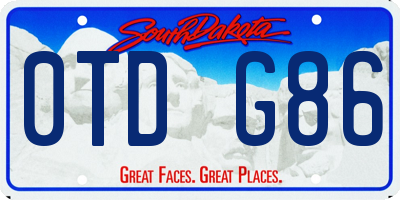 SD license plate 0TDG86