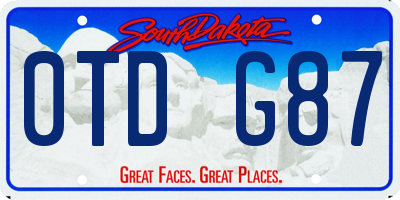 SD license plate 0TDG87