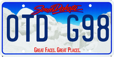 SD license plate 0TDG98