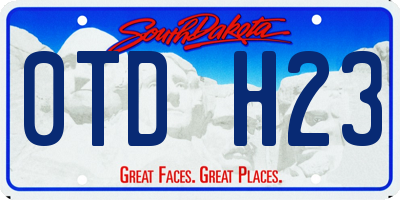 SD license plate 0TDH23