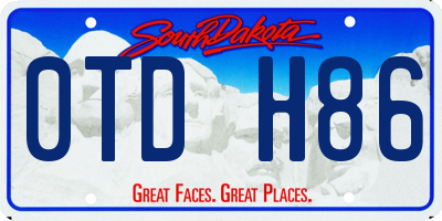 SD license plate 0TDH86